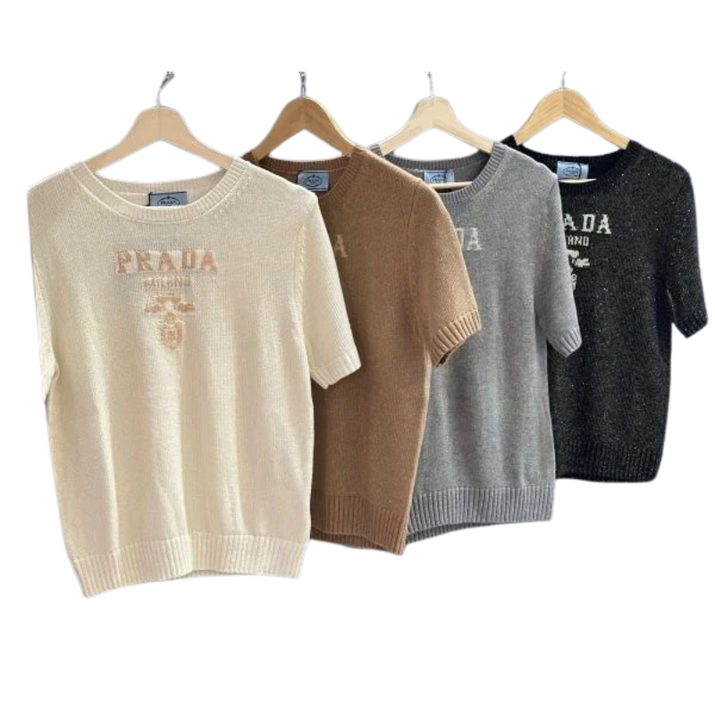 PRADA Cropped Intarsia Knit Top PRADA Cropped Intarsia Knit Top