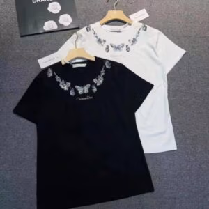 DIOR Diamante Crystal Embellished Cotton T-Shirt