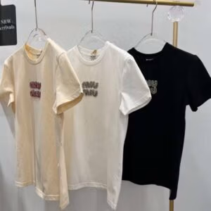 MIU MIU Knitted Alphabet Graphic Tee