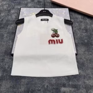 Miu Miu Embroidered Cherry Crop Top