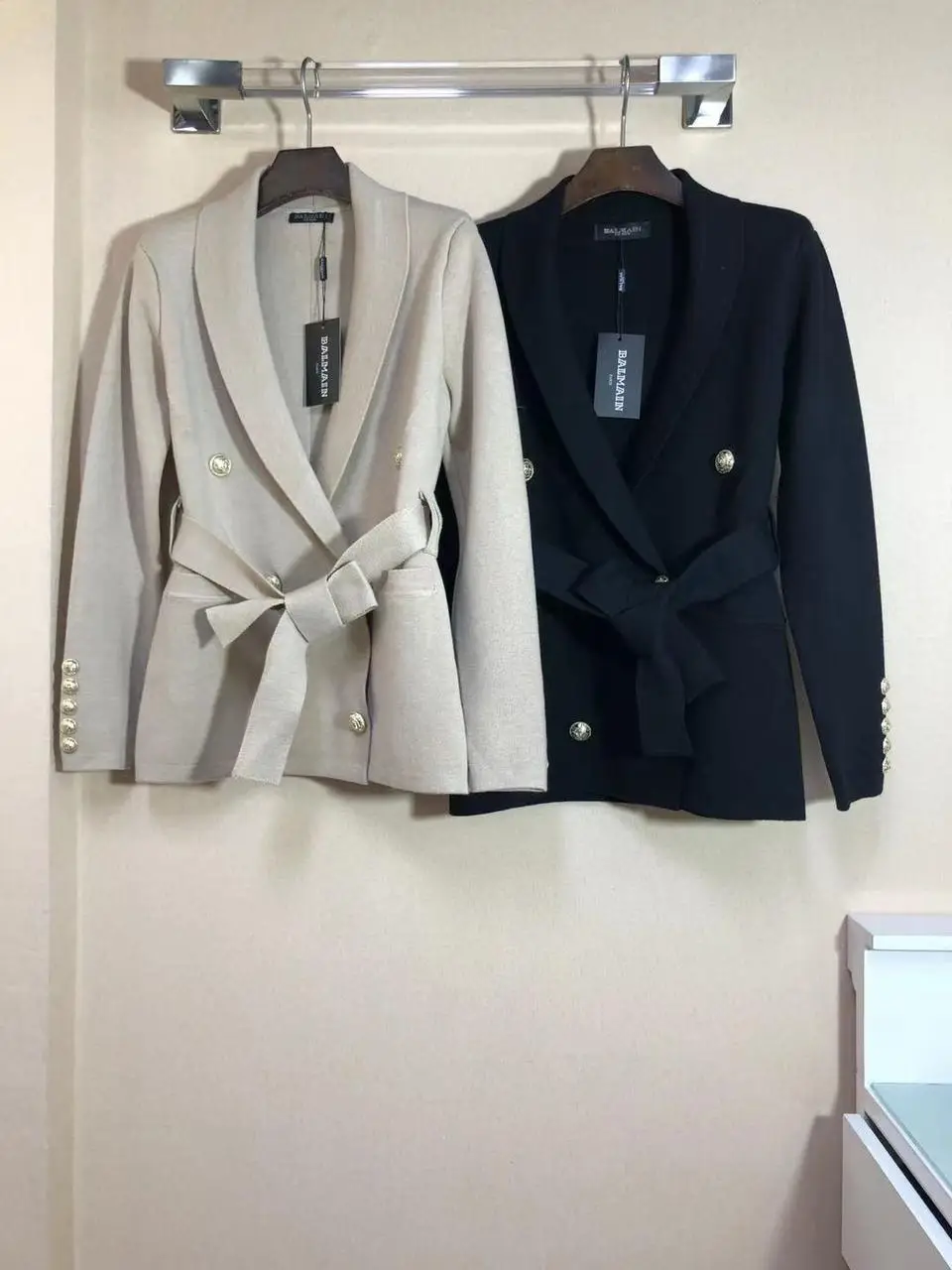 BALMAIN Wool Tie-Belt Coat BALMAIN Wool Tie-Belt Coat