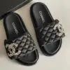 CHANEL CC Logo Flat Slippers