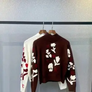 CHANEL Paris Runway Print Knit Sweater