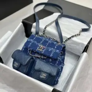 Chanel Plaid Woolen Shoulder Bag