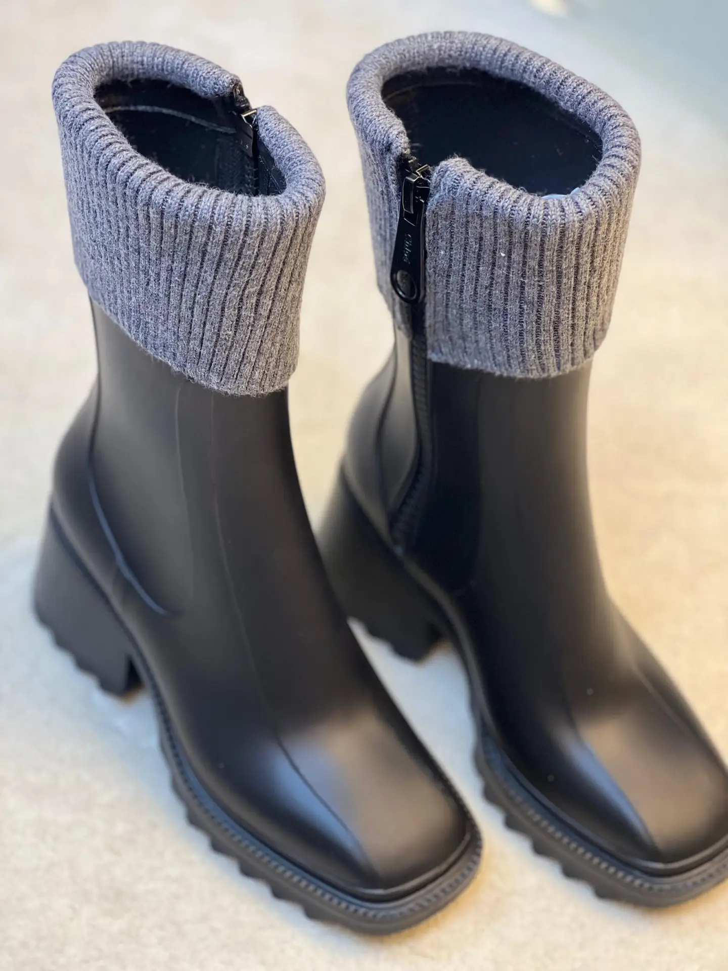 CHLOE Betty Canvas Cuff Rain Boots CHLOE Betty Canvas Cuff Rain Boots