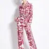 DOLCE & GABBANA Floral Print Blouse & Wide Leg Pants Set