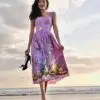 Dolce & Gabbana Rabbit Flower Print Dress