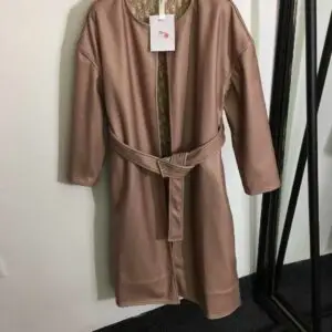 DIOR Style Double Sided Belted Wool Look Coat
