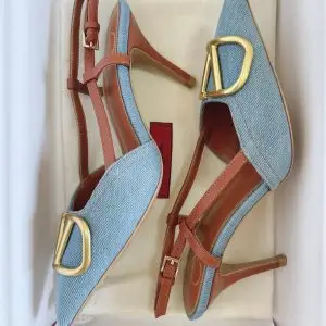 Valentino Garavani Vlogo Denim Slingback Pump