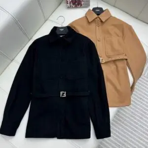 FENDI Belted Waist Denim Jacket
