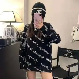 FENDI Black & Grey Graphic Print Top For Women