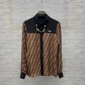 FENDI Stylish Black and Brown Shirt
