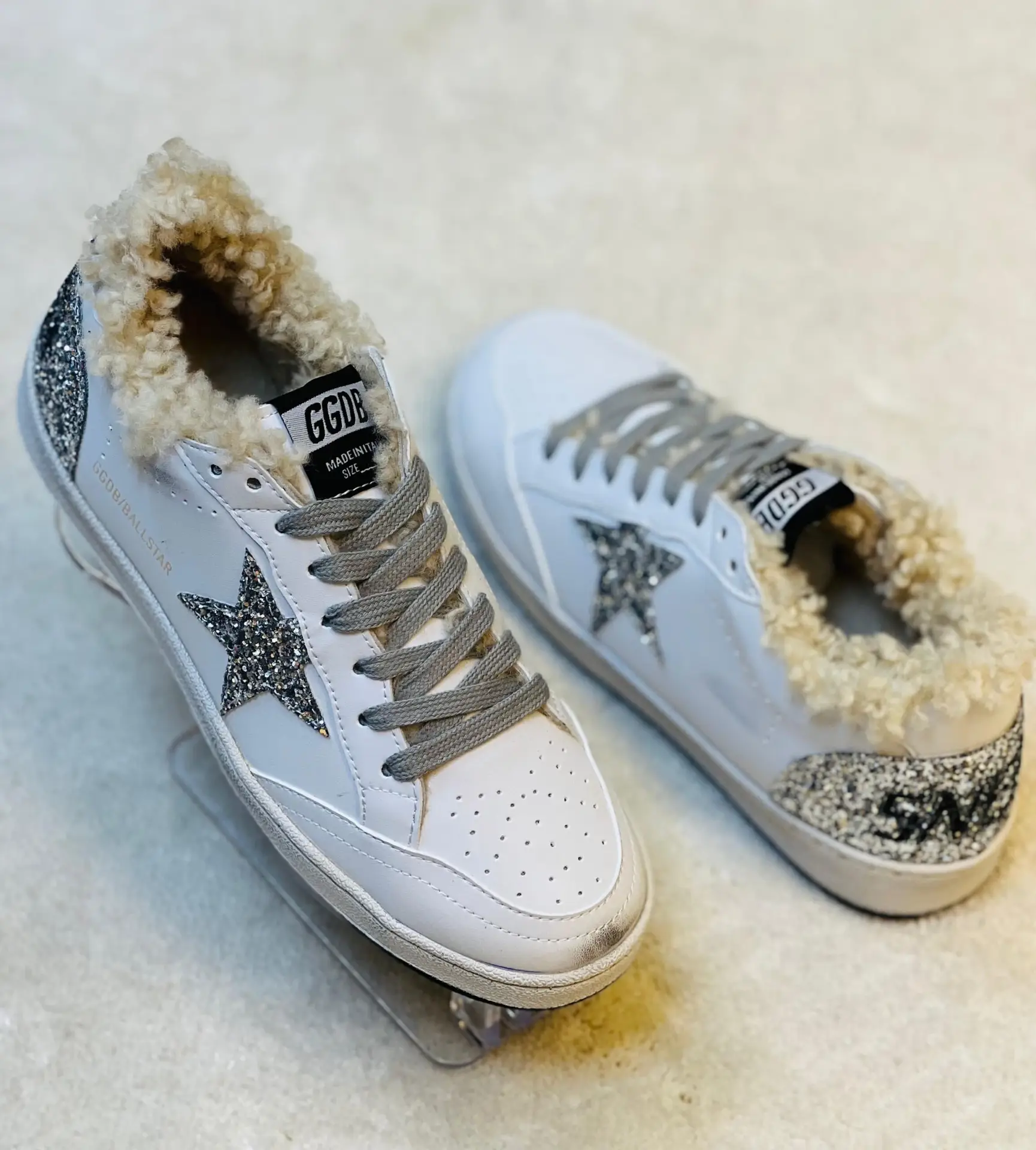 GILDEN GOOSE Silver Glitter Star Sneaker GILDEN GOOSE Silver Glitter Star Sneaker