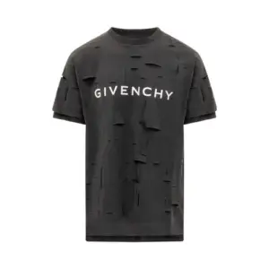 Givenchy Distresses Cut-Out Oversized T-Shirt
