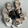 GUCCI GG Logo Leather Sandals