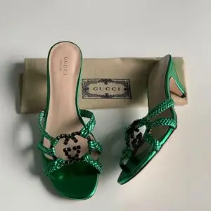 GUCCI GG Crystal Mid-Heel Pump