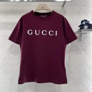 GUCCI Maroon Red Logo T-Shirt