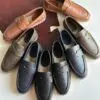 HERMES Leather Flat Shoes