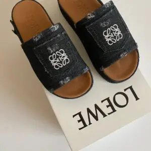 L OE WE Denim Slide Sandals