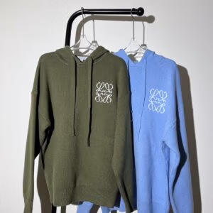 Loewe Anagram Wool Knit Hooded T-Shirt