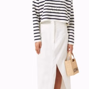 L OE WE Front Slit Midi Skirt