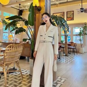 MIU MIU Korean Autumn Knitted Pant Suit Set
