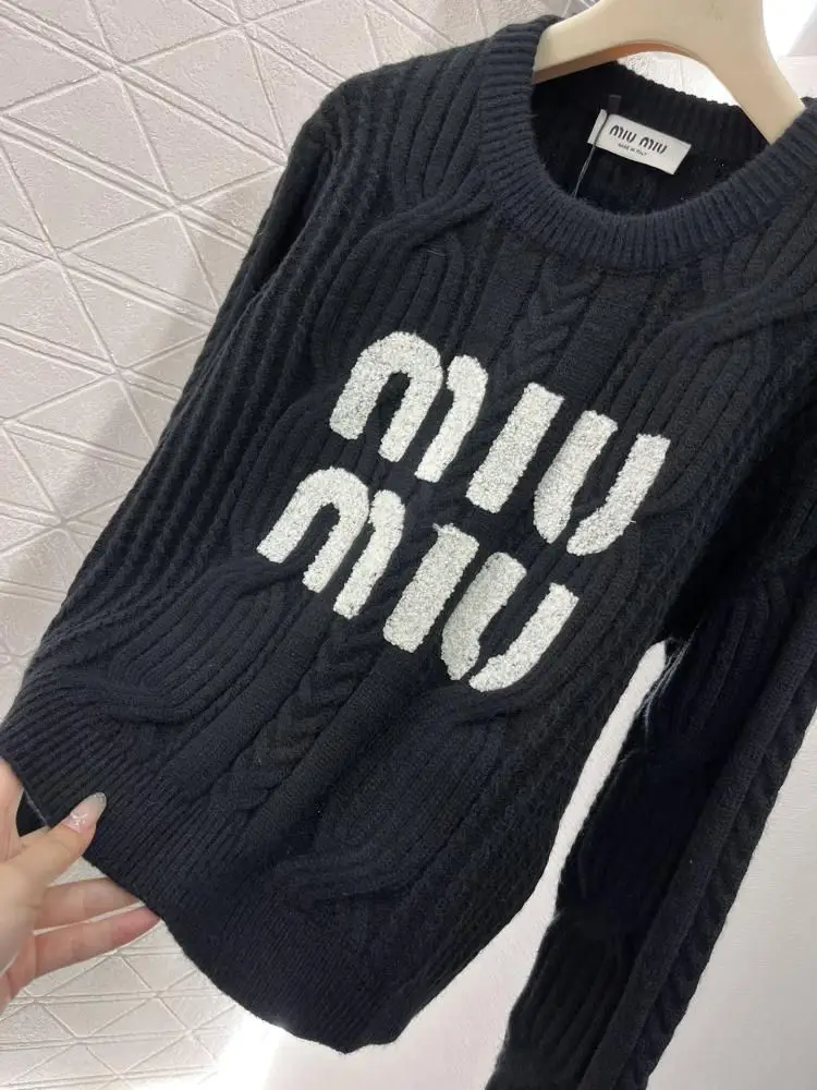 MIU MIU Cable Knit Sweater MIU MIU Cable Knit Sweater