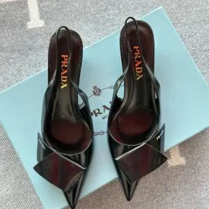 PRADA Patent Leather Slingback Heels