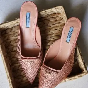 PRADA Embellished Crystal Mules