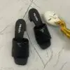 PRADA Diagram Quilted Leather Sandals