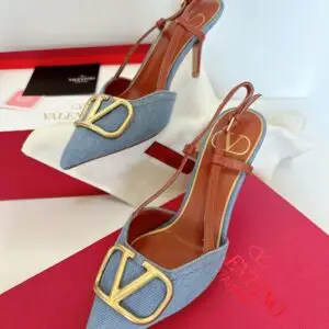 VALENTINO Vlogo Leather Slingback Sandal