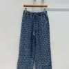 VALENTINO Blue Denim-Jacquard Wide-Leg Pants