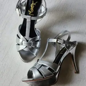 YSL Tribute Leather Platform Sandals