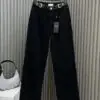 YSL Casual Cross-Waist Straight Leg Jeans
