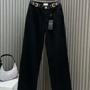 YSL Casual Cross-Waist Straight Leg Jeans