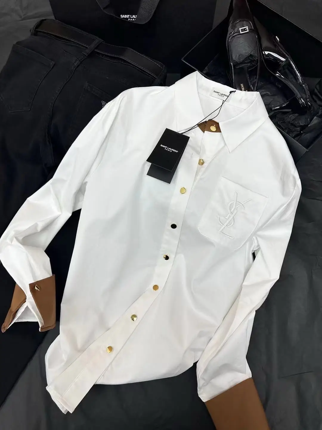 YSL White Shirt for Men YSL White Shirt for Men