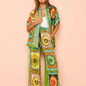 ZIMMERMANN Floral Harmony Print Wide-Leg Pant & Shirt Set