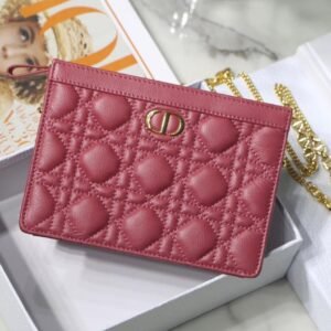 Dior Caro Zipped Pouch with Chain