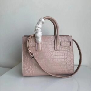 Saint Laurent Embossed Leather Satchel Bag