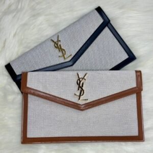 YSL Uptown Leather Clutch Bag