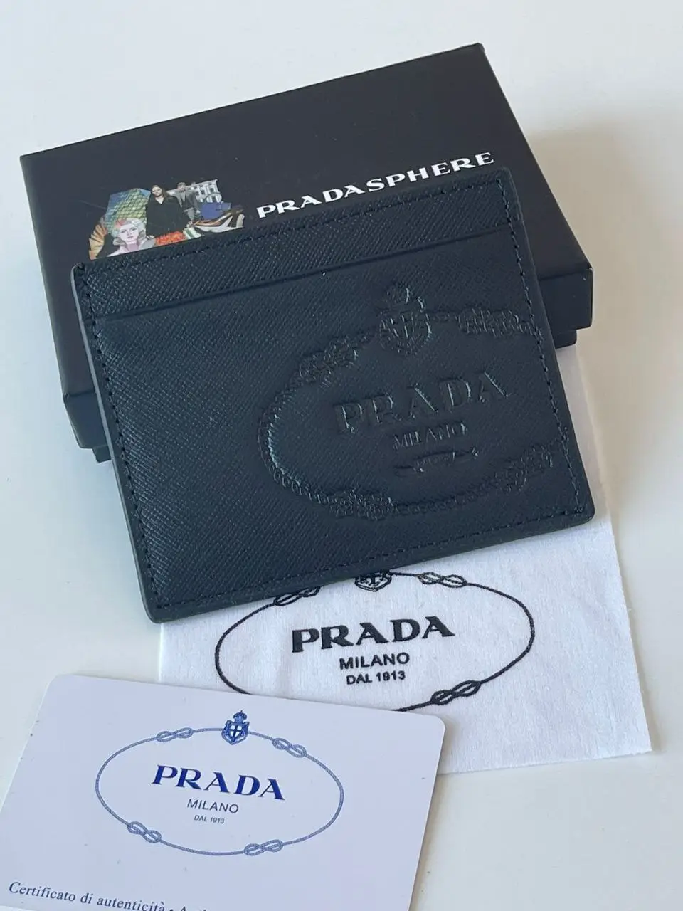 PRADA Saffiano Leather Card Holder PRADA Saffiano Leather Card Holder