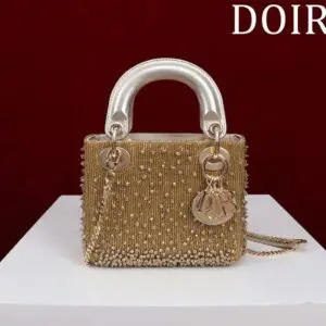 Dior Lady Mini Canvas Leather Bag