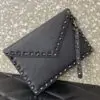 Valentino Black Leather Rockstud Envelope Pouch