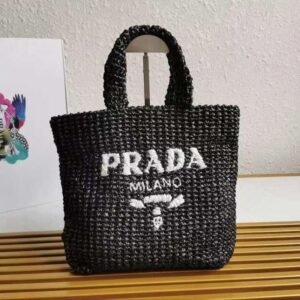 Prada Mini Raffia Tote Bag