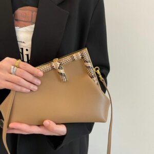 Fendi First Small Beige Leather Bag