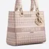 Dior Medium D-Lite Houndstooth Embroidery Bag