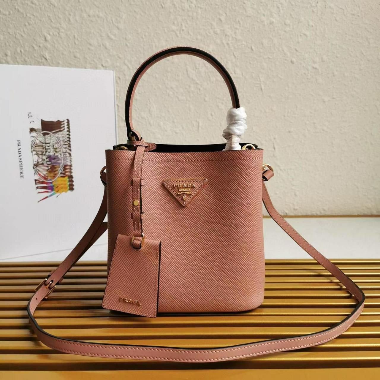 PRADA Saffiano Leather Panier Bag PRADA Saffiano Leather Panier Bag