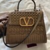 Valentino Leather V Sling Top Handle Bag