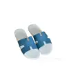 HERMES Blue Leather Izmir Sandals