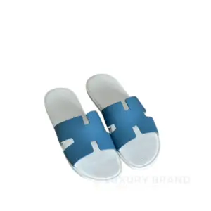 HERMES Blue Leather Izmir Sandals